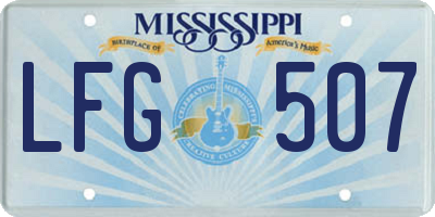 MS license plate LFG507