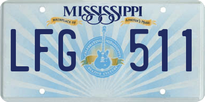MS license plate LFG511