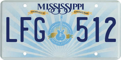 MS license plate LFG512