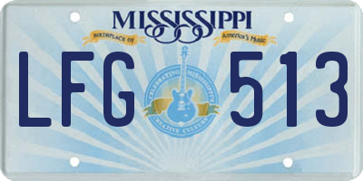 MS license plate LFG513