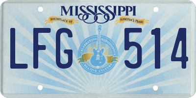 MS license plate LFG514