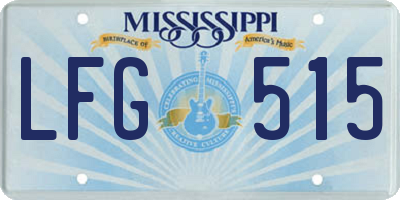 MS license plate LFG515
