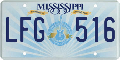 MS license plate LFG516