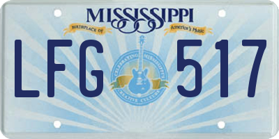 MS license plate LFG517