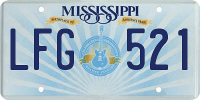 MS license plate LFG521