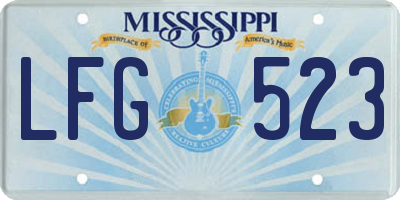MS license plate LFG523