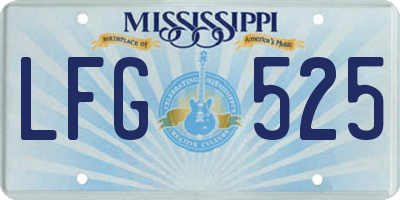 MS license plate LFG525