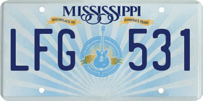 MS license plate LFG531