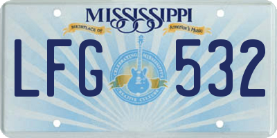 MS license plate LFG532