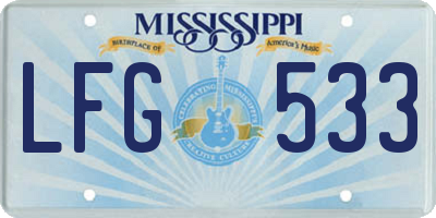 MS license plate LFG533