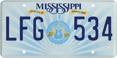 MS license plate LFG534