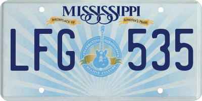 MS license plate LFG535