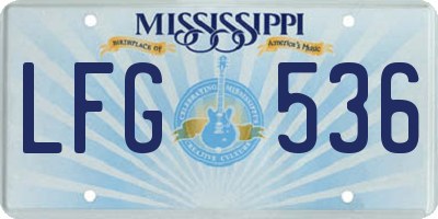 MS license plate LFG536