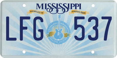 MS license plate LFG537