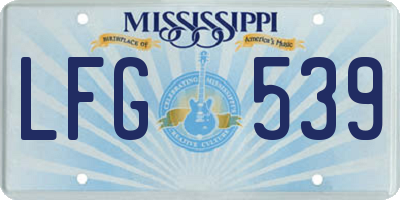 MS license plate LFG539