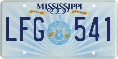 MS license plate LFG541