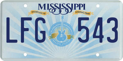 MS license plate LFG543