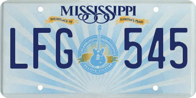 MS license plate LFG545