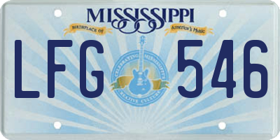 MS license plate LFG546