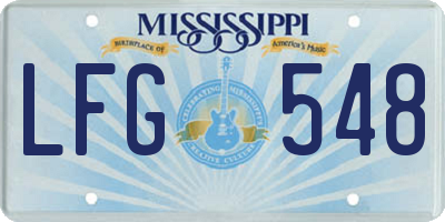 MS license plate LFG548