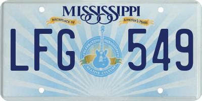 MS license plate LFG549