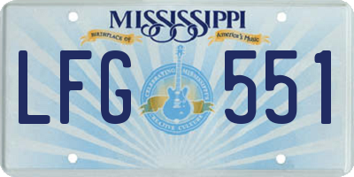 MS license plate LFG551