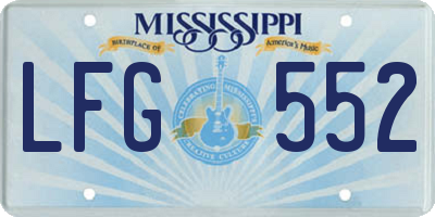 MS license plate LFG552