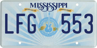 MS license plate LFG553
