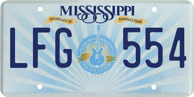 MS license plate LFG554