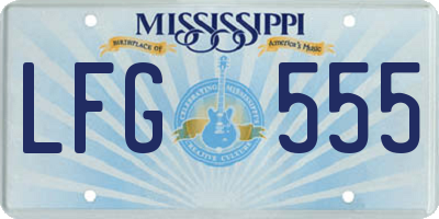 MS license plate LFG555