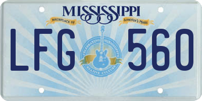 MS license plate LFG560