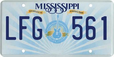 MS license plate LFG561