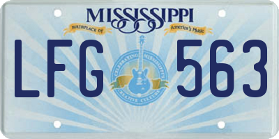 MS license plate LFG563