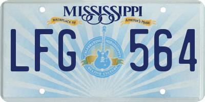 MS license plate LFG564
