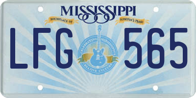 MS license plate LFG565