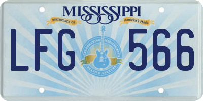 MS license plate LFG566
