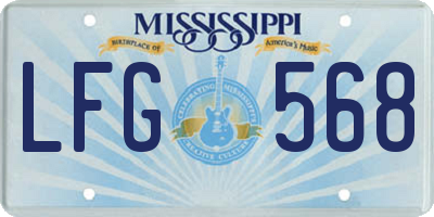 MS license plate LFG568