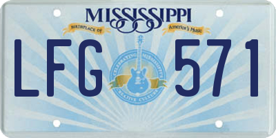 MS license plate LFG571
