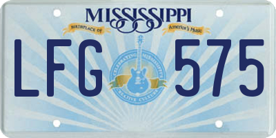 MS license plate LFG575
