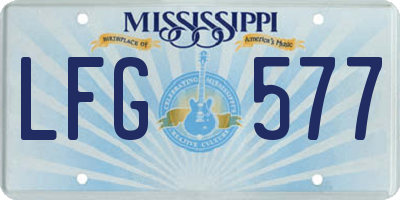 MS license plate LFG577