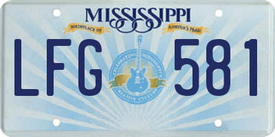 MS license plate LFG581
