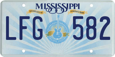 MS license plate LFG582