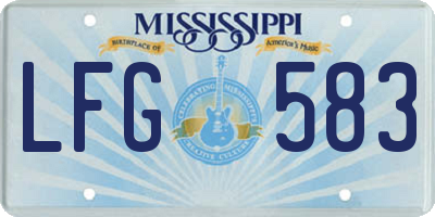 MS license plate LFG583
