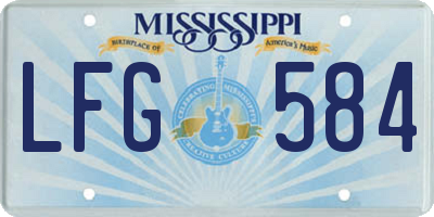 MS license plate LFG584