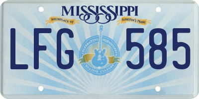 MS license plate LFG585