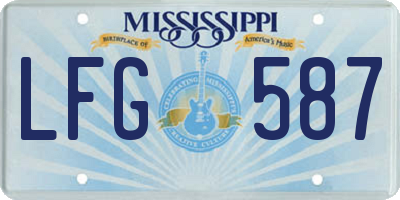 MS license plate LFG587