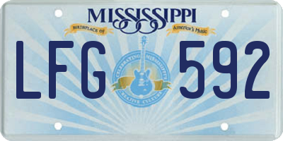 MS license plate LFG592