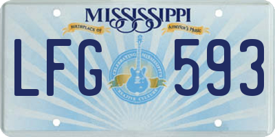 MS license plate LFG593