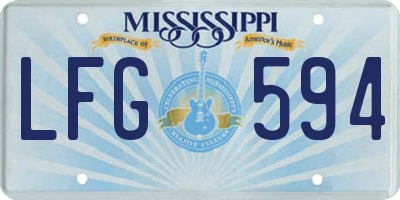 MS license plate LFG594