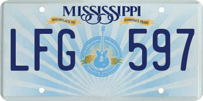 MS license plate LFG597